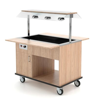 HEKO 3 BM/INFRA Varm buffet buffetvogn kafeteriadisk med varmelamper infrarøde scheie storkjøkken rocam heko 3 bm infra.jpg