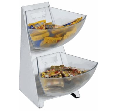 99911442 Multirack med 2 beholdere. Rustfritt stål og plast. 19x31x53 cm 99911442_1.jpg