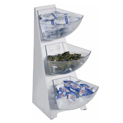 99911444 Rack med 3 beholdere. Rustfritt stål og plast. 99911444_1.jpg