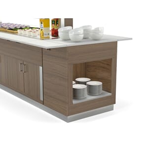 Nøytral buffetenhet for Athena buffetserie. 751x504xh896 mm.