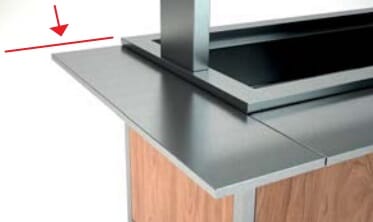 BUF 9C-SSTA Kort hylle for buffet inntil vegg rustfritt stål scheie storkjøkken rocam 9.jpg