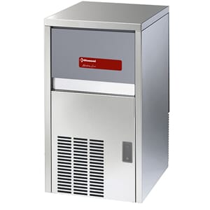 Isterningsmaskin. Vannkjølt. 29kg is pr 24/t. Beholder: 9kg