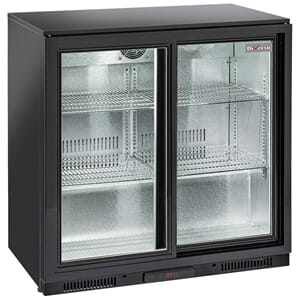 Ventilert "back bar" flaskekjøler, 2 skyvedører L90 B52 H90