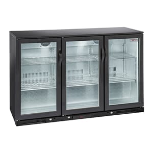 Ventilert "back bar" flaskekjøler, 3 svingdør L135 B52 H90cm