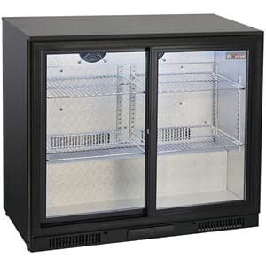 Ventilert "back bar" flaskekjøler, 2 skyvedører L90 B52 H86