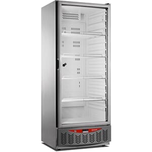 Kjøleskap med glassdør. 2/1GN + 600x400mm. Ventilert.