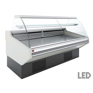 KJØLEDISK L=200 M/BUET GLASS, (STATISK) HVIT Temp.+3° +6°