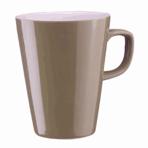 Kaffekrus i porselen. Brun grå. 22 cl. Konisk. EHG.