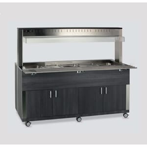 Buffet med kjølebrønn. 5 GN. Hev/senkbar overdel. Ventilert.