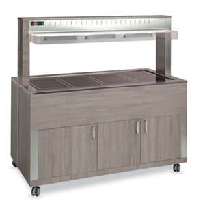 Buffet med varm topplate & overvarme. 4GN. 1600x743xh1510 mm