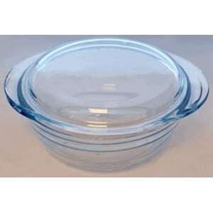 Glass - Ildfast form m / lokk rund - 1,5 ltr