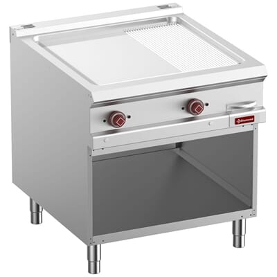 PMCA8-N Flatgrill med glatt og rillet ribbet stekeflate gulvmodell storkjøkken E9-PMCA8-N.jpg