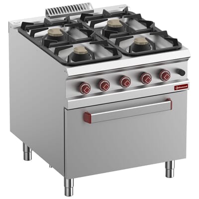 G9/4BFE8-N Gass Komfyr med 4 bluss og elektrisk stekeovn Doamond storkjøkken G9-4BFE8-N.jpg