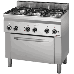 BASE 600. GASSKOMFYR 5 BLUSS & EL. KONVEKSJONSOVN 90x60x85CM