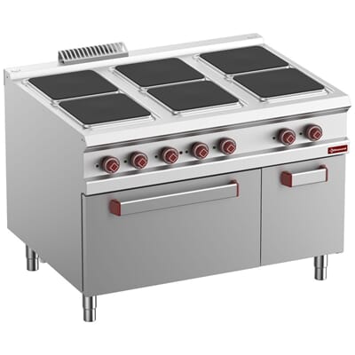 6PQFA12 Komfyr for storkjøkken 6 plater 2 GN ovn 800x900xh850 mm E9-6PQFA12-N_1.jpg