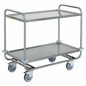 Trillebord med 2 plan. 1090x550xh950 mm. Rustfritt. Robust.