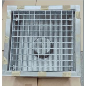 Rustfri gulvslik, Mål.41x38x14,5h/cm