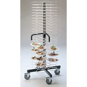 TALLERKENSTATIV PÅ HJUL, FOR 96 TALLERKNER M/ Ø= 24-31 CM.