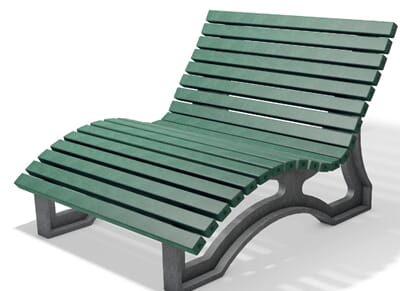 SUNLOUNGER Green Solseng liggebenk solseng Grønn og grå - resirkulert plast -  MILJØVENNLIG - VEDLIKEHOLDSFRI - 100% RESIRKULERBAR - frostsikker - fli
